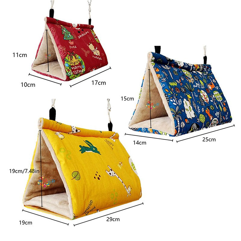 Cama de Rede de Pássaros Quente para Papagaio, Rede Suspensa, Cabana de Veludo, Caverna de Tentilhões, Gaiola, Esconderijo de Pássaros de Pelúcia, Cama de Dormir, Baloiço