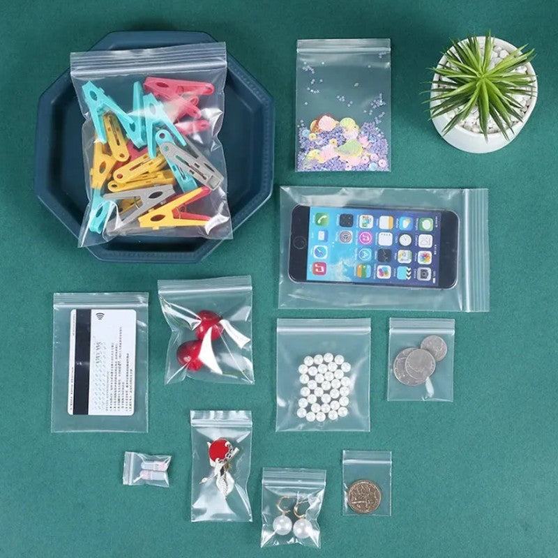 Clear Thick Zip Lock Ziplock Storage Bags Heavy-Duty Transparent Plastic Zip Package Small Jewelry Packing Reclosable Poly Pouch