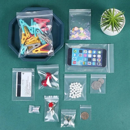 Clear Thick Zip Lock Ziplock Storage Bags Heavy-Duty Transparent Plastic Zip Package Small Jewelry Packing Reclosable Poly Pouch