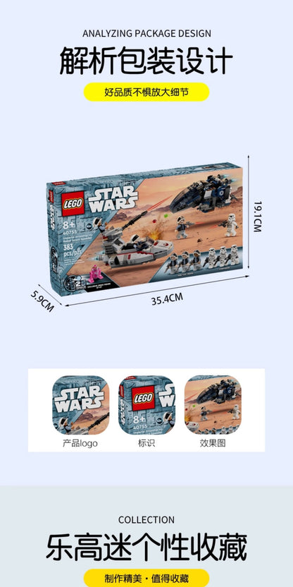 Lego Star Wars 40755 Barco de Reconhecimento de Batalha da Nave de Pouso Blocos de Montar de Brinquedo de Presente para o Dia dos Meninos