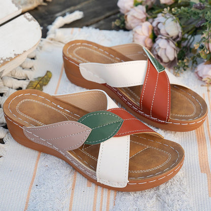 Women's Sandals Comfortable Wedges Heels Sandals Summer 2025 Shoes Woman Heeled Slippers Women Summer Footwear Chaussures Femme