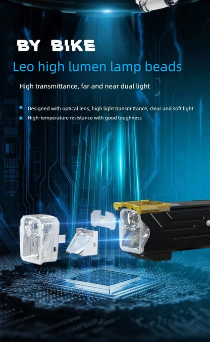 BUCKLOS 4000mAh Bicycle Lights Front with Horn Aluminium Alloy Bike Haedlight Type-C Charging Bike lights Bicycle Accessories