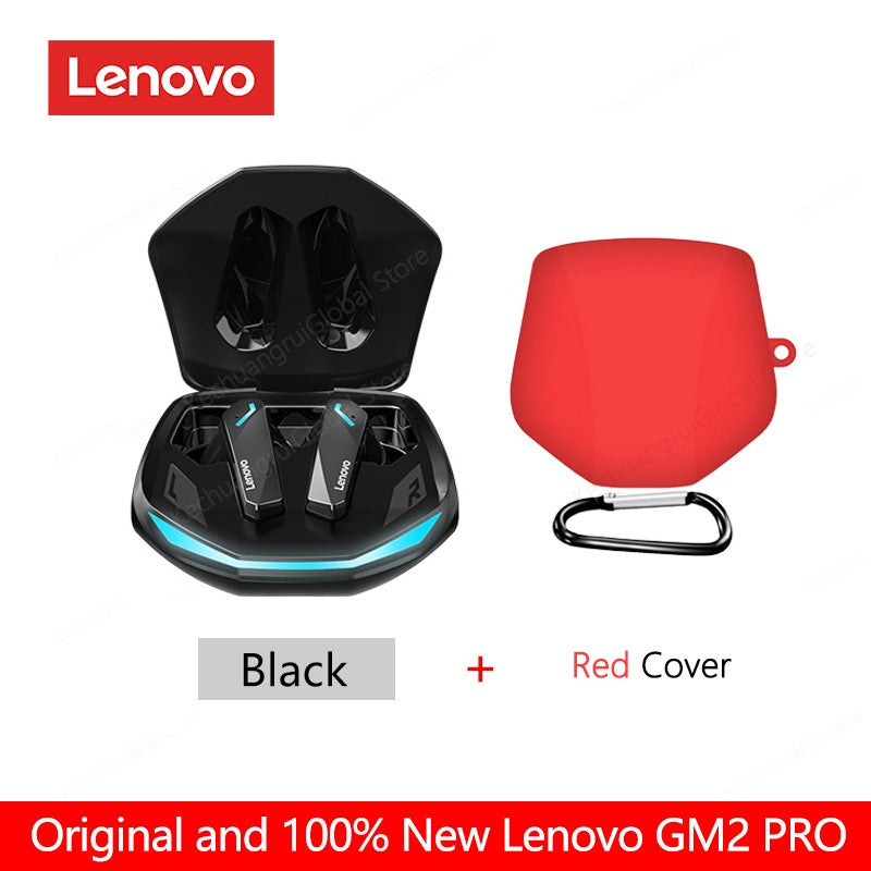 Fone de Ouvido Original Lenovo GM2 Pro Bluetooth 5.3 Sem Fio para Jogos com Baixa Latência Chamada HD Fones de Ouvido com Modo Duplo e Microfone GM2Pro