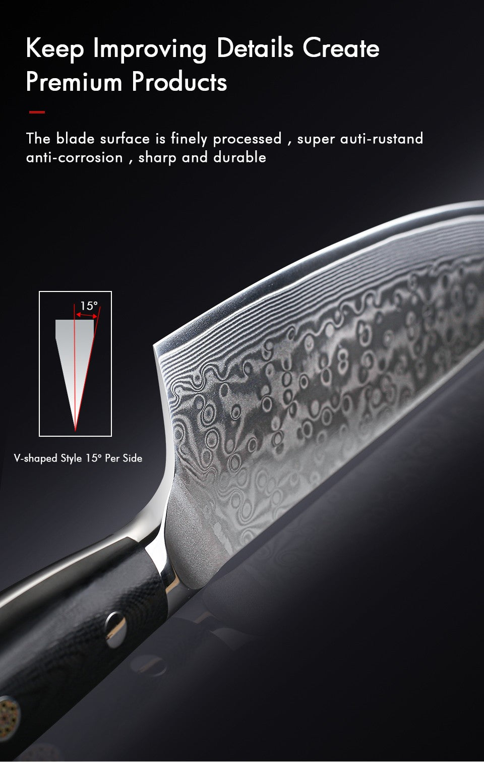 TURWHO Melhores Utensílios de Cozinha de 1 ou 7 Peças, Conjunto Profissional de Aço Damasco de 67 Camadas Com Excelente Bloco de Facas de Madeira de Acácia