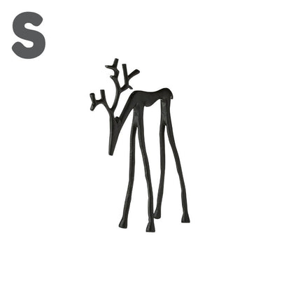 1pc Classic Elegant Black Letter Deer Figurine - Christmas Tree Topper & Year-Round Decor, Durable Plastic Home Gift