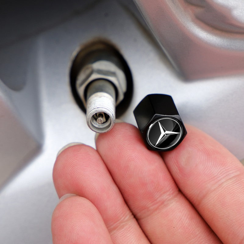 Car Wheel Tire Air Valve Caps with Keychain For Mercedes Benz A180 A200 W205 E63 AMG 2014 2015 W166 W246 W242 W176 W212
