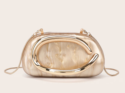 2025 Fashion Women Luxury Evening Banquet Clutch Bag Bride Metal Shoulder Wedding Purse Party Crossbody Day Closure Box Handbag