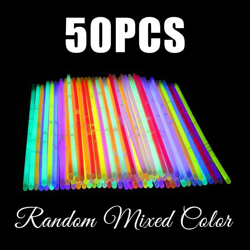 25-100PCS/Pack Party Fluorescence Glow Sticks DIY Bracelet Necklace Glowing in The Dark Stick Birthday Festival Party Supply ZYF