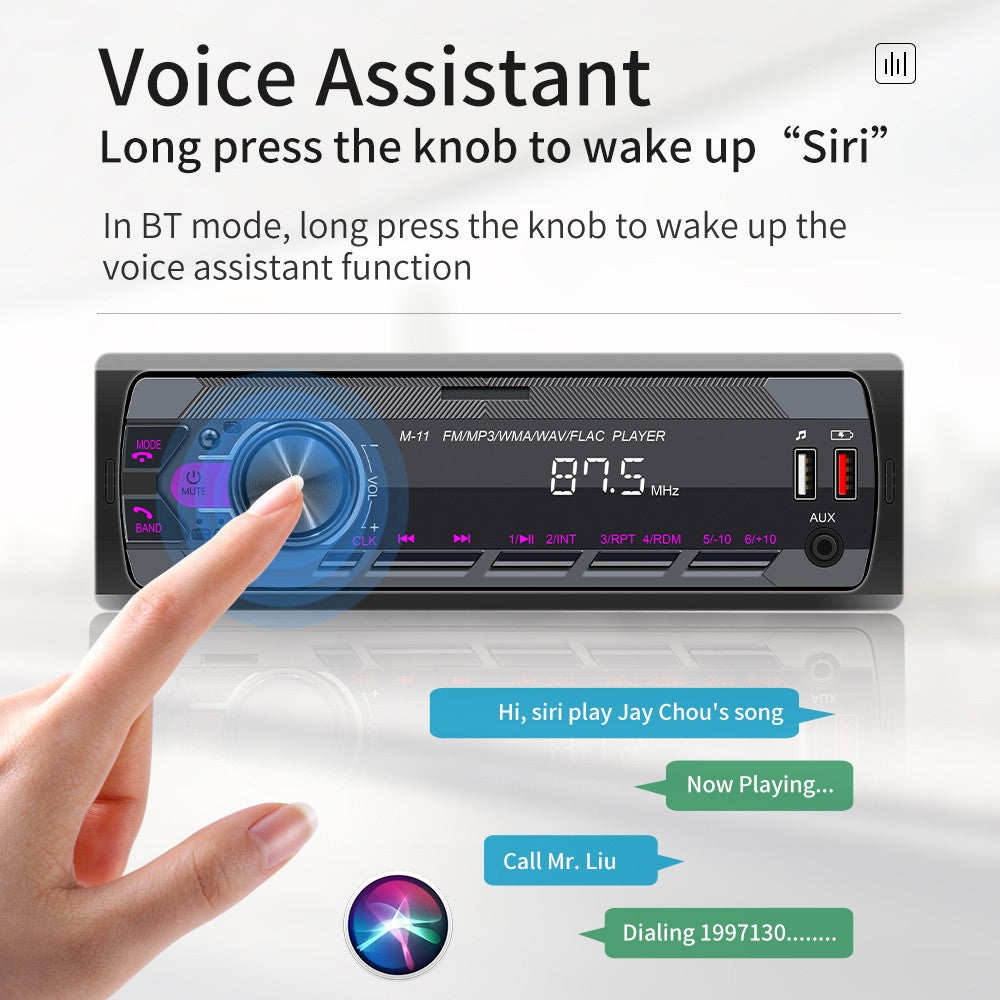 Podofo Car Audio Radio 1 Din MP3 Car Stereo Bluetooth FM AUX In USB Colorful Buttons APP Remote Control Car Multimedia Player