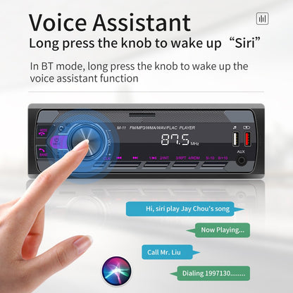 Podofo Car Audio Radio 1 Din MP3 Car Stereo Bluetooth FM AUX In USB Colorful Buttons APP Remote Control Car Multimedia Player
