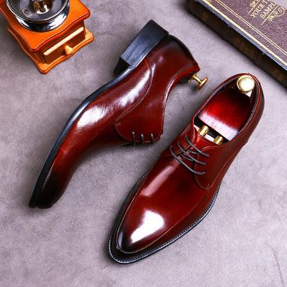 New Brand Genuine Leather Business Dress Shoes Men Formal Wear Casual British Large Size Leather Shoes Pointed Toe Oxfords