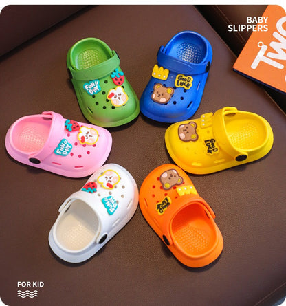 Children's Slippers Summer Boys and Girls Cartoon Cute Anti-Slip Open-Toe Clogs Infant Toddler and Big Kids Sandals