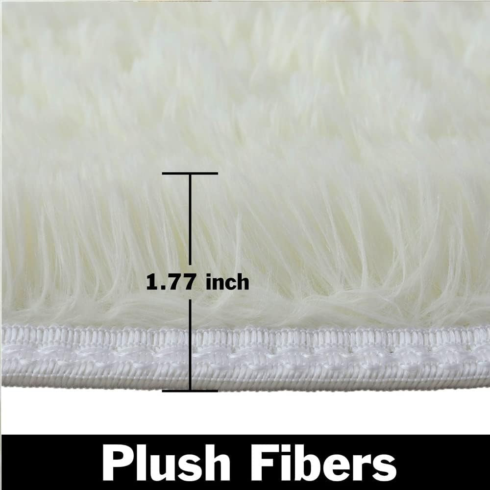 100/120/140/160 Round Rug Fluffy Soft Area Rugs for Kids Girls Room Princess Castle Plush Shag Carpet Cute Circle Bedroom Decor