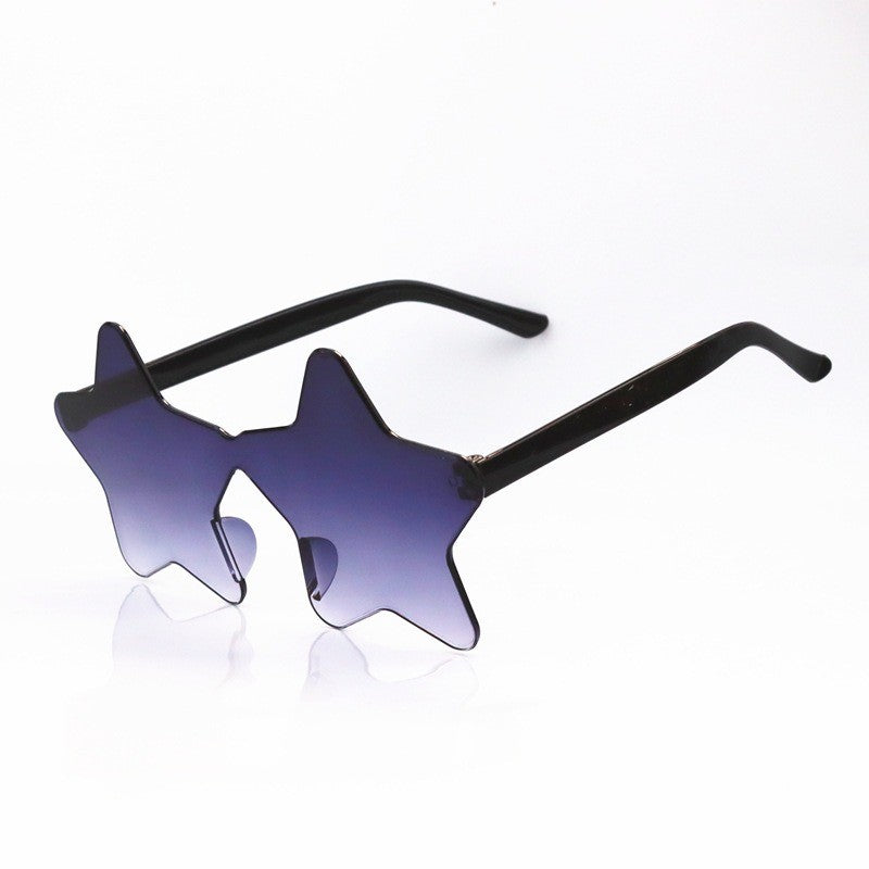 Star Shaped Sunglasses Rimless Colorful Transparent Glasses for Women Men Festival Birthday Cosplay Beach Summer Party Supplies