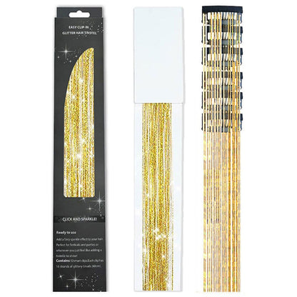 6/12 peças de tic-tac de cabelo sintético, peça única, extensões de cabelo com brilho feminino, kit de enfeites de cabelo, peruca brilhante resistente ao calor