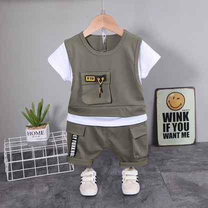 New Summer Infant Boys Clothing Children Casual T-Shirt Shorts 2Pcs/Set Toddler Baby Girl Clothes Sports Costume Kids Tracksuits