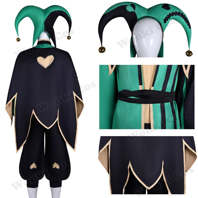 Game The Freak Circus Cosplay Costume Pierrot Jester Harlequin Cosplay Adult Clown Joker Mask Uniform Halloween Carnival Outfits
