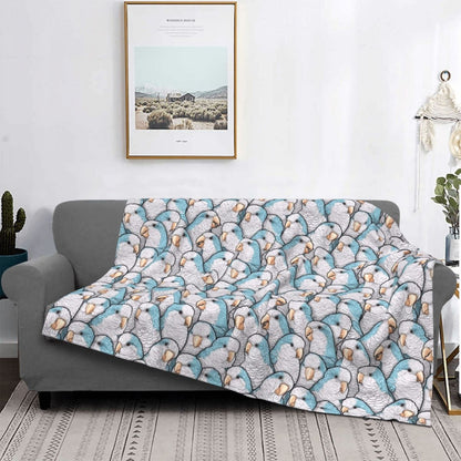Blue Quaker Monk Parakeets Throw Blanket Flannels Comforter Kid'S sofa bed Blankets