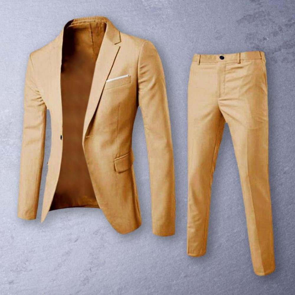 Blazer Pants Men Suit Korean Style Slim Fit Buttons Formal Suit Temperament Single breasted Spring Business Suit Pants