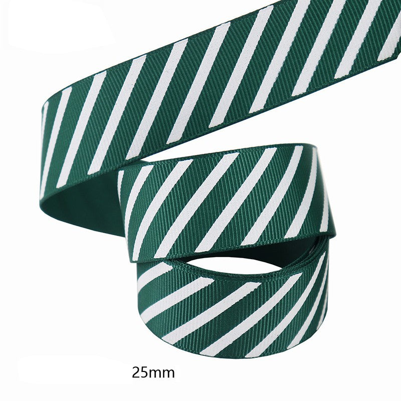 Diagonal Striped Thread Ribbon, 10 Yards Carnival Gift Box Packaging Ribbon for Holiday Scene Christmas Decoration