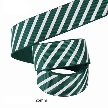Diagonal Striped Thread Ribbon, 10 Yards Carnival Gift Box Packaging Ribbon for Holiday Scene Christmas Decoration