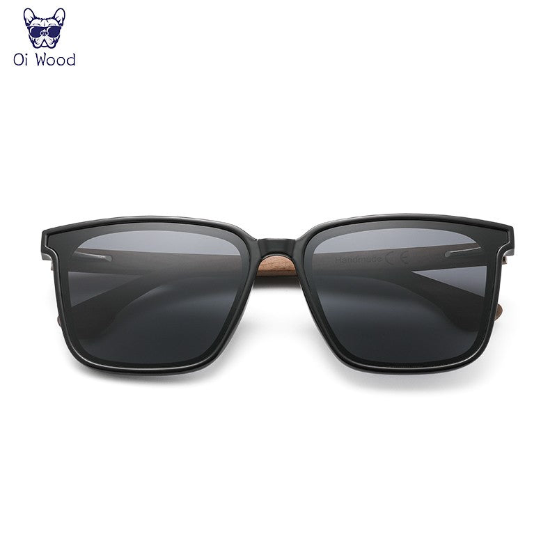 Oi Wood Óculos de Sol Quadrados para Homens e Mulheres Óculos de Madeira Lentes Azuis Polarizadas Óculos Masculinos Óculos de Luxo