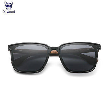 Oi Wood Óculos de Sol Quadrados para Homens e Mulheres Óculos de Madeira Lentes Azuis Polarizadas Óculos Masculinos Óculos de Luxo