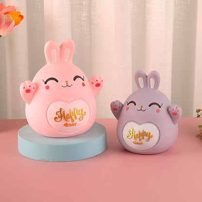 Cartoon Rabbit Piggy Bank Home Living Room Bedroom Ornament Children's Gift Vinyl Anti-fall Piggy Bank Home Accessories