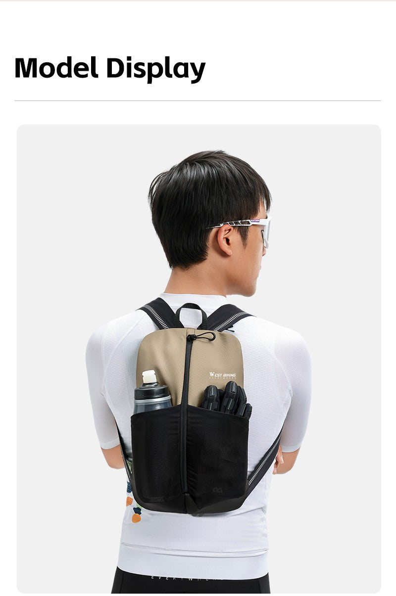 WEST BIKING Portable Lightweight Cycling Backpack Multi-Pocket Design Reflective Water Repellent Trekking Backpack Elastic Strap