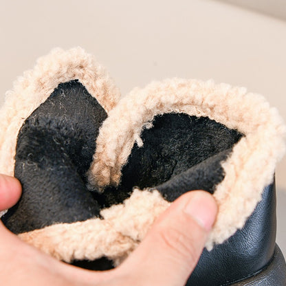 Winter Fur Boots For Children 2025 Trend Fashion Boy's Girl's Plush Snow Boots Anti-slippery Teenager Kid's Padded Boots Cotton