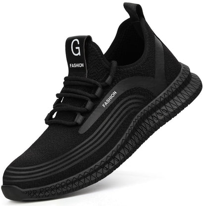 Manlegu Air Mesh Steel Toe Work Shoes Breathable Working Shoes Women Man Safety Shoes Lightweight Puncture-Proof Safety Boots