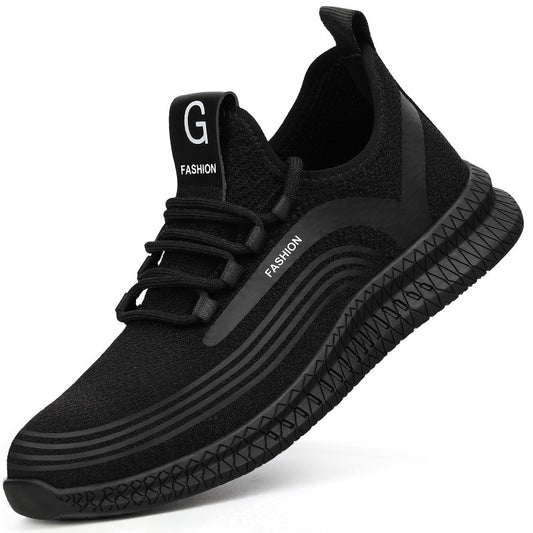 Manlegu Air Mesh Steel Toe Work Shoes Breathable Working Shoes Women Man Safety Shoes Lightweight Puncture-Proof Safety Boots