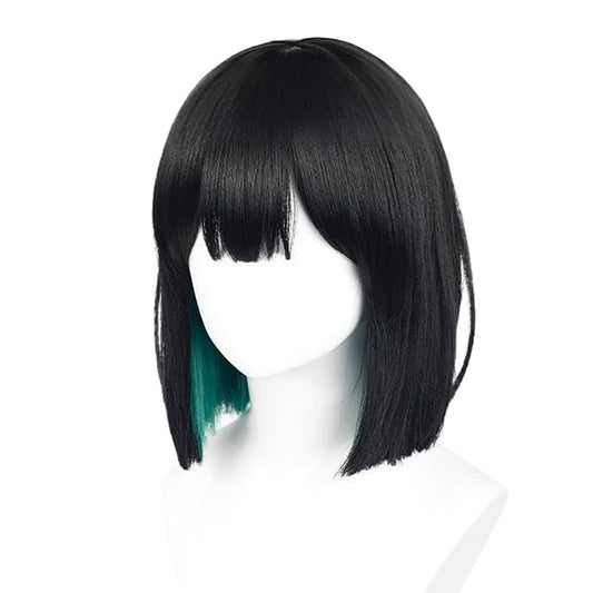 Unisex Short Blonde Wig for Cosplay Costumes Synthetic Fiber Wig with Bangs Halloween Party Anime Wig