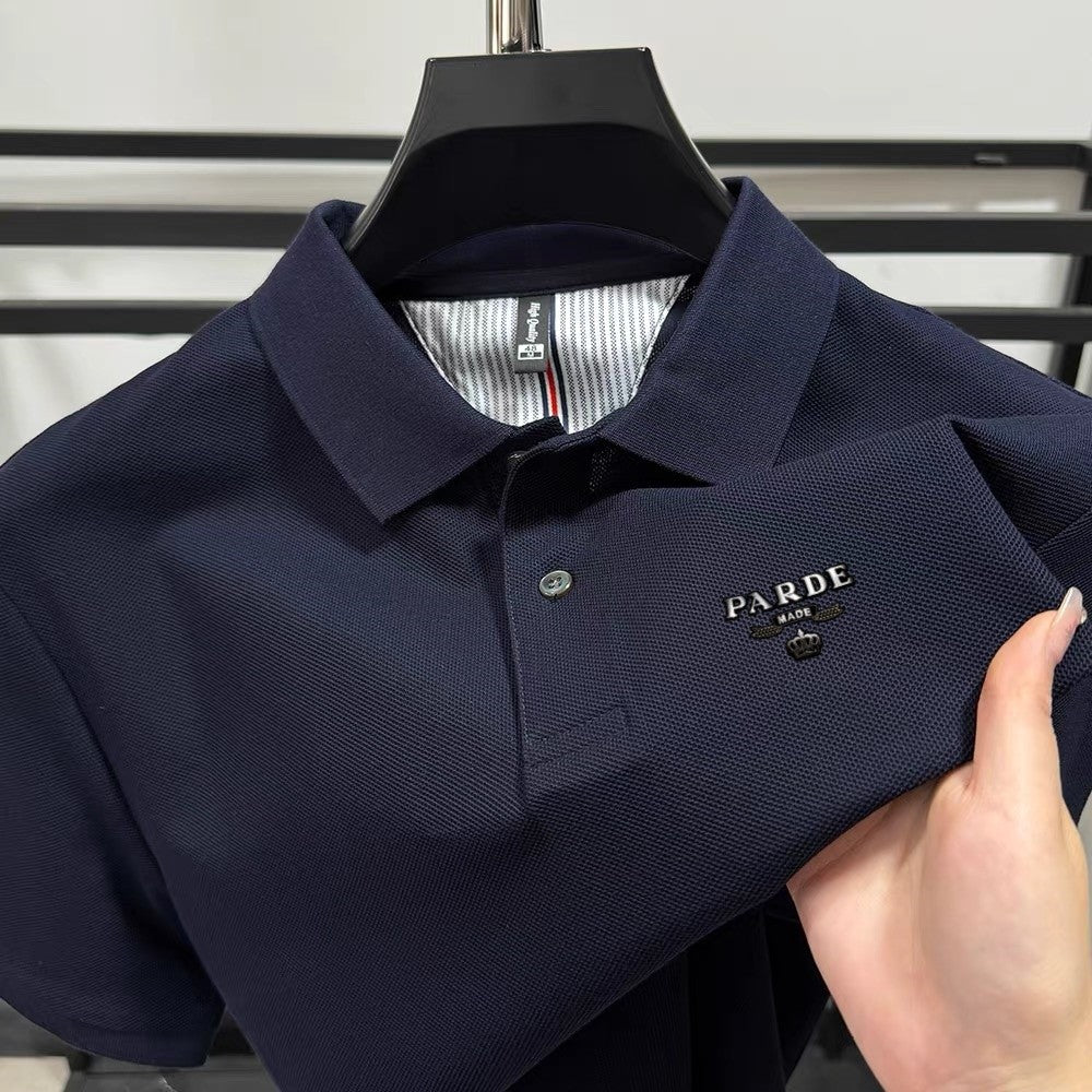 100% pure cotton new high-end brand men's short sleeved polo shirt summer fashion boutique crown badge golf top casual T-shirt