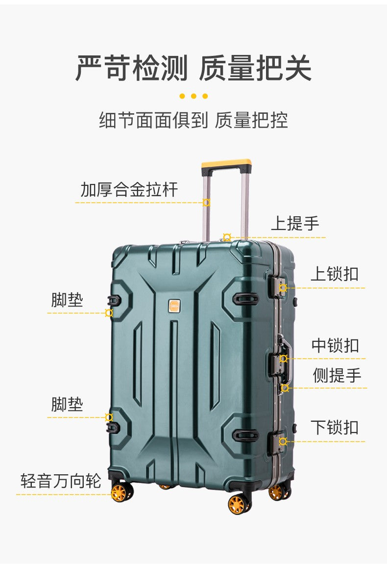Large Capacity Aluminum Frame Luggage Suitcase with Wheels Travel Bag Durable And Wear-Resistant 20-28 Inch Rolling Suitcase