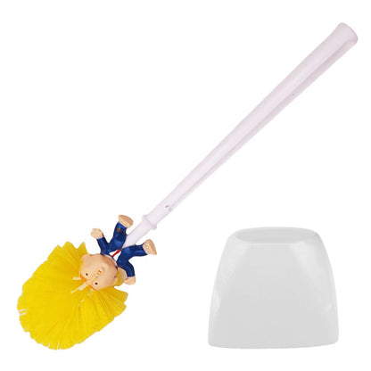 Funny Toilet Cleaning Brush Novelty Donald Bathroom Toilet Brush with Holder Toilet Bowl Brush Gift Household Accessories