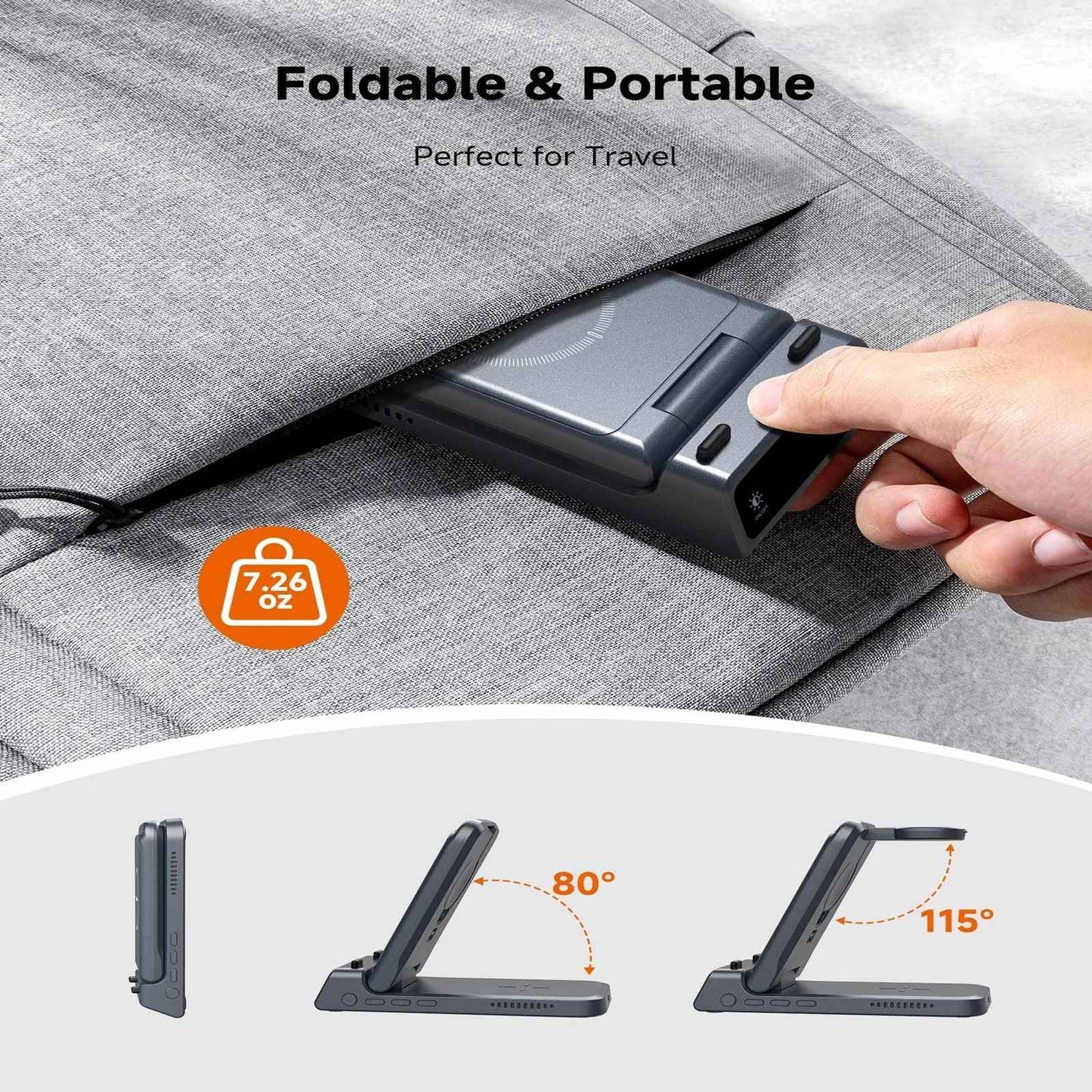 Carregador sem fio SwanScout 703S para Samsung S25 Ultra S24 Z Fold 7 Z Flip 7 Estação de carregamento para Galaxy Watch 8 7 para Buds 3 pro