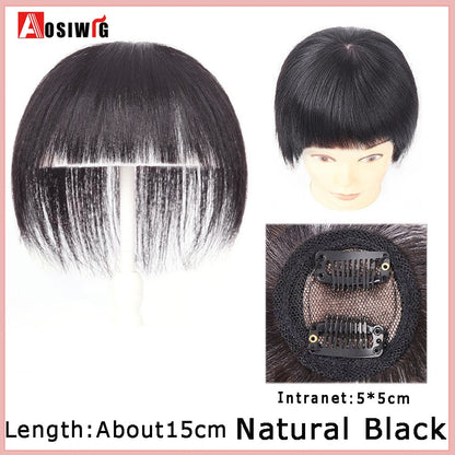 Perucas de cabelo encaracolado sintético AOSI castanho preto, substituição de extensões de cabelo tipo topete, apliques femininos com franja