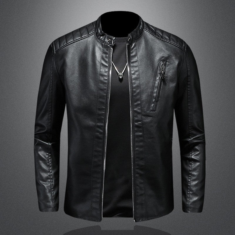 Men White Locomotive Leather Jackets Moto Biker Pu Leather Coats High Quality Male Spring Autumn Slim Leather Jackets Size 5XL