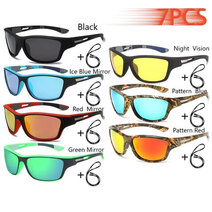 Fashion Polarized Sports Sunglasses With Chain Men Women Brand Designer Retro Sun Glasses Cycling Climbing Fishing UV400 Eyewear