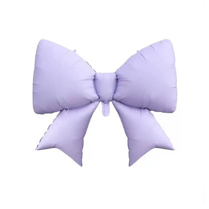 Large matte bow aluminum foil balloon 21 inches Small blue pink monochrome bow Children's birthday party decoration can be hung