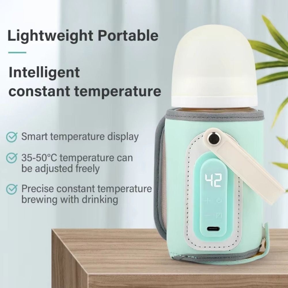 LED Display Portable Baby Bottle Warmer Smart Temperature Control 24H Constant Temperature Milk Bottle Insulation Sleeve