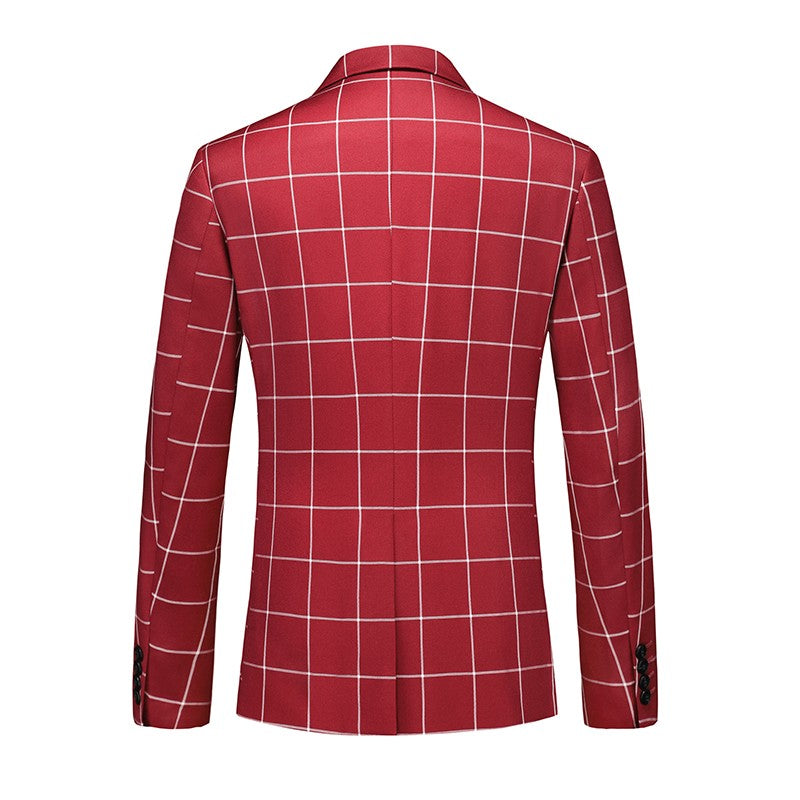 Single Breasted Plaid Suit Men's Clothing Fashion Simple Men Business Social Wedding Party Tuxedo Dress Blazers Jacket