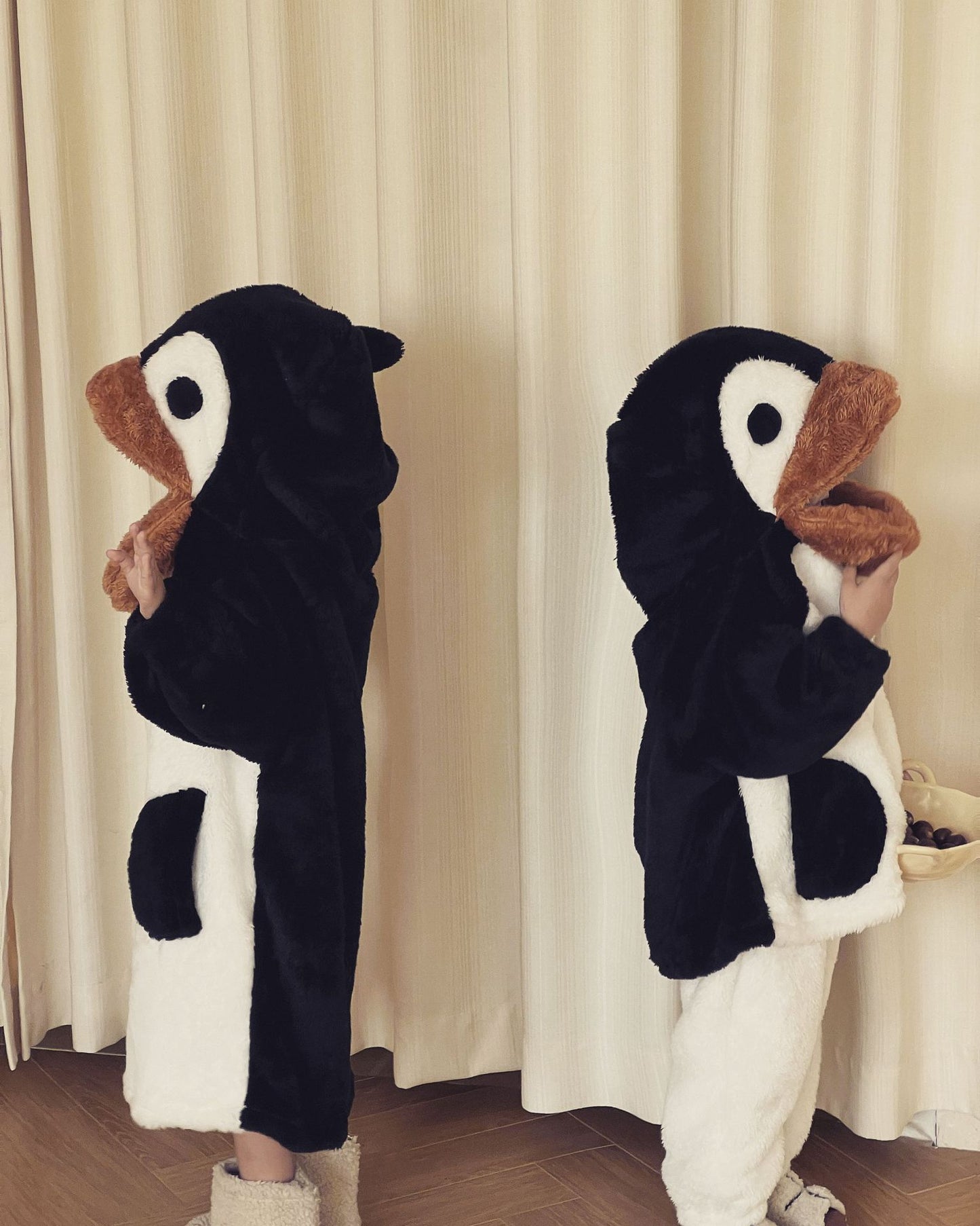 2025 Winter Infants Toddlers Pajamas Set Penguin Style Children's Warm Thicken Flannel Sleepwear Soft Loose 2 Pcs Suit Plush Pjs