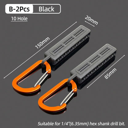 Suporte de Bits de Chave de Fenda Hexagonal de 1/4" Portátil Estojo Organizador com 10/22 Furos para Armazenamento de Bits de Broca para Cabeças de Chave de Fenda Ferramentas de Estojo