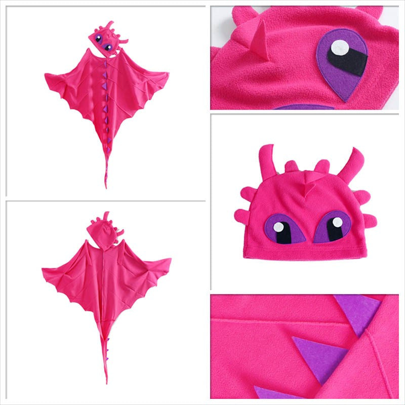 Kids Dragon Costume Cloak with Hat for Girls Boys Toothless Dragon Costume Cape Halloween Christmas Dinosaur Cosplay Costumes