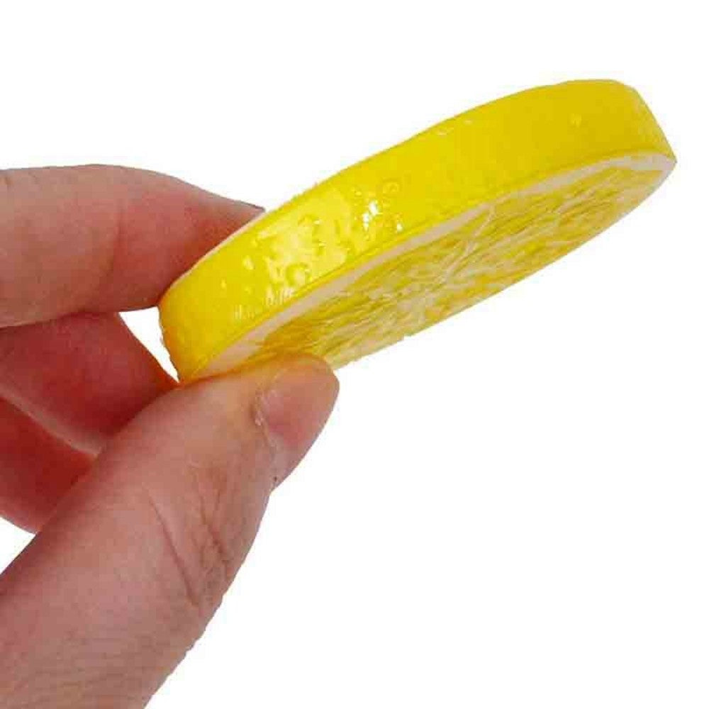 10PC Artificial Lemon Slices Blocks Simulation Lemon Slice Fake Lemon Block-Double Side Fake Fruit Model for Party Wedding Decor