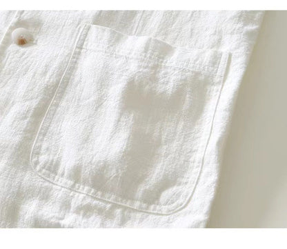 White Cotton Linen Suit Coat Men's Spring Summer Pure Color Slim Casual Business Thin Mens Blazer Jacket Comfortable Breathable