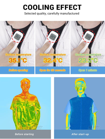 2024 Cool Vest Wearable Cooling Fan Vest Air-conditioned Clothes Cooling 13 Hours for High Temperature Work Fishing Vest Hiking