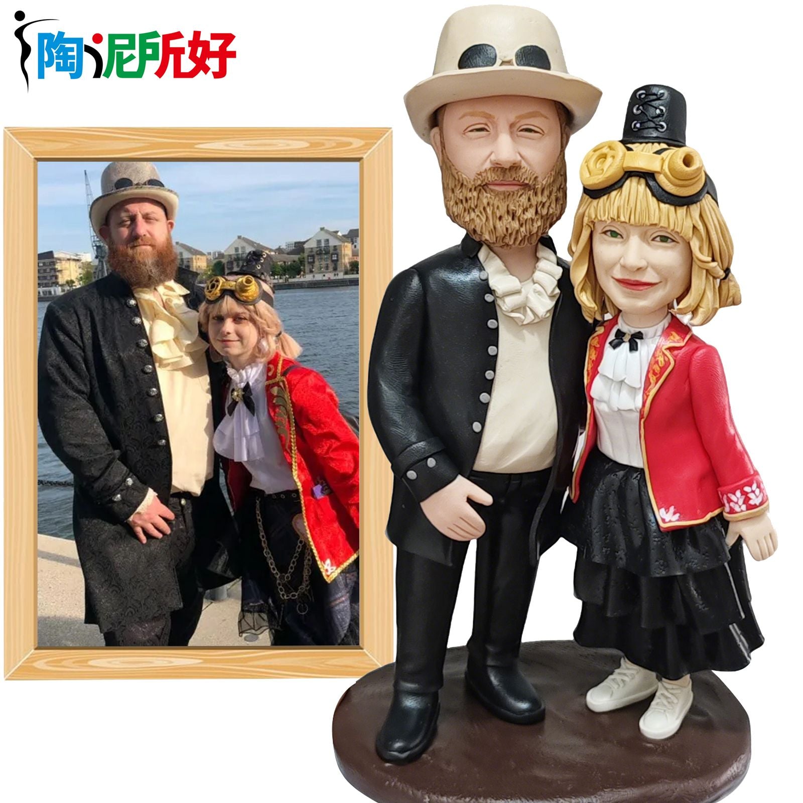 Custom Handmade Bobblehead Sculpture Figurines-Personalized Polymer Clay Doll from Your Photo-Wedding Anniversary Gifts for Wife